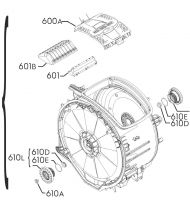 Tank Assembly for Electrolux AEG Zanussi Washing Machines - Part. nr. Electrolux 4055198024