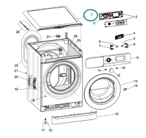 Upper Lid for Whirlpool Indesit Washing Machines - Part nr. Whirlpool / Indesit C00511479