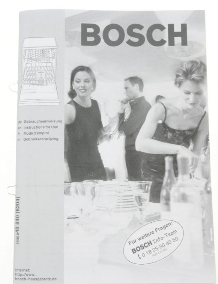 Instruction Manual for Bosch Siemens Dishwashers - Part nr. BSH 00583112 BSH - Bosch / Siemens