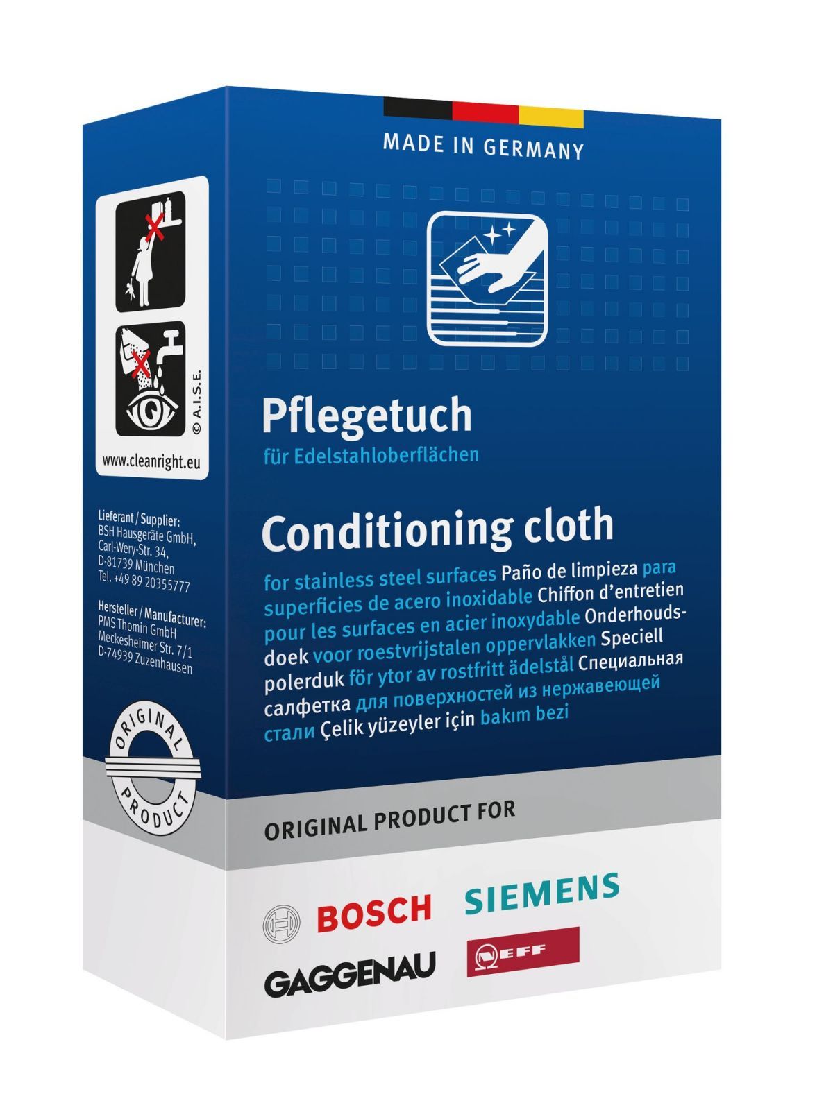 Cleaning Kit for Care for Universal Stainless Steel Surfaces - 00311944 BSH - Bosch / Siemens