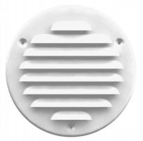 Circular Ventilation Grille, Metal, White, with Anti Insect Net, diameter 125MM