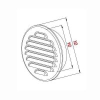 Circular Ventilation Grille STAINLESS STEEL with Anti Insect Net, diameter 125MM